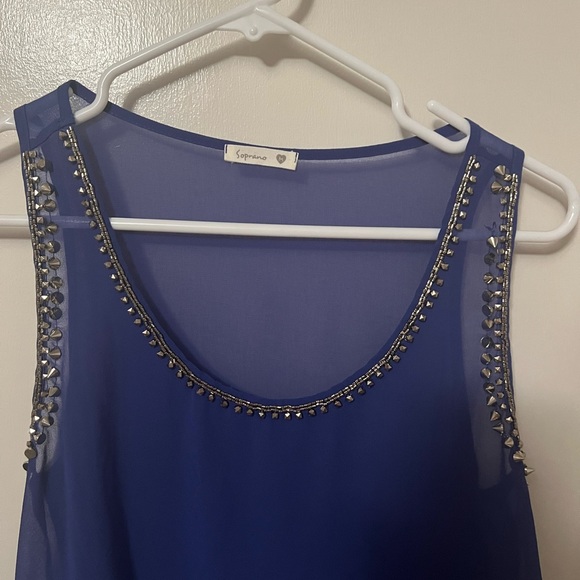 Blue Rockstar Sheer Tank - Picture 3 of 4